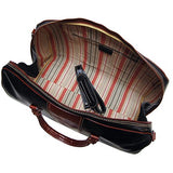 Floto Venezia Duffle Bag in Black and Brown Italian Calfskin Leather