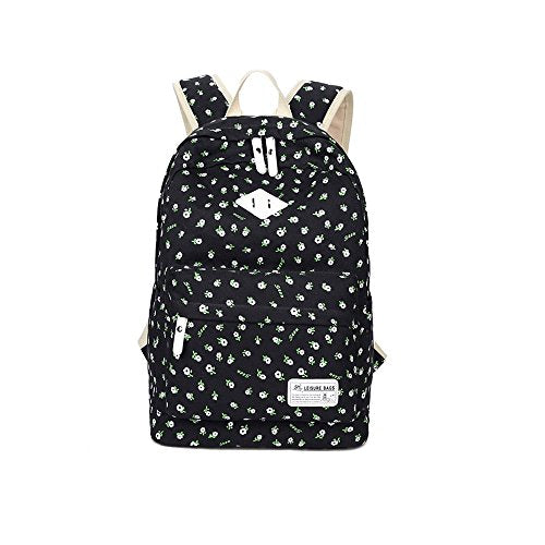 Pretty Flowers White Canvas Backpacks