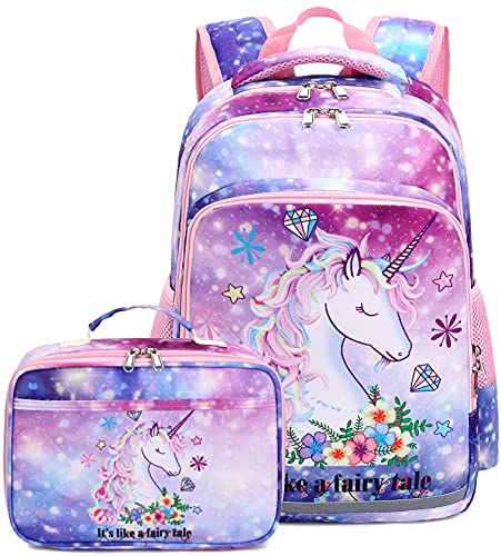 Girls School Bags Unicorn Sky Girls Kids Pre-School Backpack - Pink 