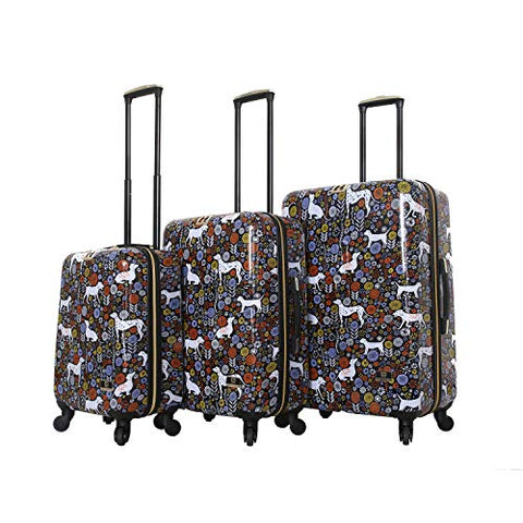 HALINA Vicky Yorke Urban Jungle Dogs 3 Piece Set Luggage, Multicolor