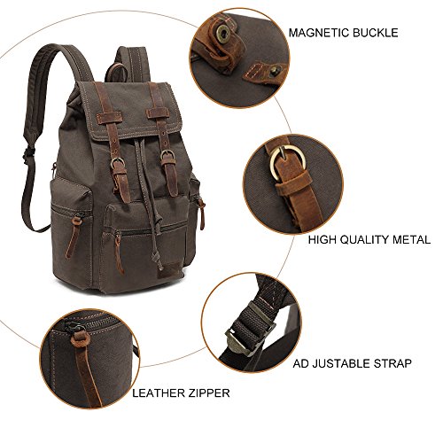 High Capacity Vintage Canvas Laptop Backpack —