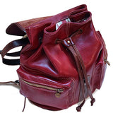 Floto Positano Backpack in Blue and Brown Full Grain Calfskin Leather