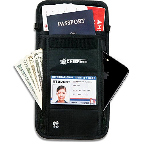 Travel Hidden Wallet Pouch RFID Blocking Passport Holder Anti-theft Neck  Pouch