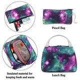 Galaxy Backpack Set 3-in-1 Kids School Bag, Junlion Laptop Backpack Lunch Bag Pencil Case for Teen Boys Girls