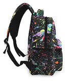 Multi leisure backpack,Colorful Paint Splatter, travel sports School bag for adult youth College Students