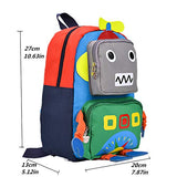 TeMan Kids Backpack Kindergarten Cartoon Schoolbag Robot (Green)