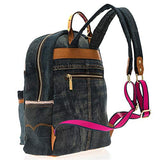 Denim Back Pack For Women With Multiple Compartments And Adjustable Shoulder Straps