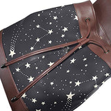 Pentagram Star Space Women's Genuine Leather Backpack Bookbag School Purse Shoulder Bag