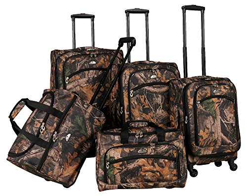 Rolling Camo Duffle Bag w/ Multiple Pockets & Recess Wheels
