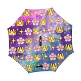 Reverse Umbrella Pink Flower Crown Windproof Anti-UV for Car Outdoor Use