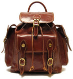 Floto Leather Roma Pack in Vecchio Brown - backpack