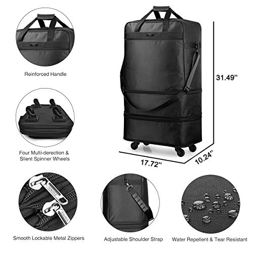 Large Collapsible Foldable Suitcase with Spinner Wheels Expandable Rolling Luggage Bag Carry on Wheeled Suit Case Maletas de Viaje Para Grandes Con