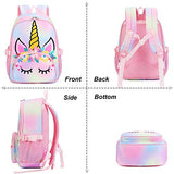 Kids Backpack Girls School Backpack Unicorn Preschool Kindergarten BookBag with Chest clip (Tie Dye headband unicorn)