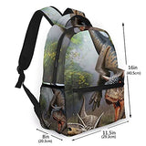 Multi leisure backpack,Carnotaurus Attacking An Antarctopelta Armore, travel sports School bag for adult youth College Students