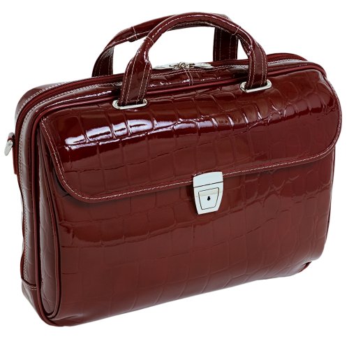 Siamod Settembre 35526 Cherry Red Leather Medium Ladies’ Laptop Brief