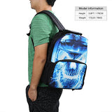 Koolertron 3D Skull Crossbone Print Daypack Backpack School Bag Multicoloured Boys Girls School