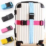 Heavy Duty Adjustable Travel Luggage Strap Suitcase Belts Buckle Bag Accessories - Black liyhh