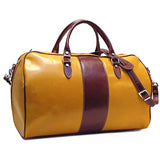 Floto Venezia Duffle Bag in Yellow and Brown Italian Calfskin Leather