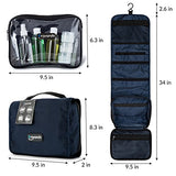 TRAVANDO Hanging Toiletry Bag"FLEXI" + 7 TSA Approved Liquid Bottles - Travel Set for Men and Women - Toilet Kit for Cosmetics, Makeup - Organiser for Suitcase - Wash Bag with Containers