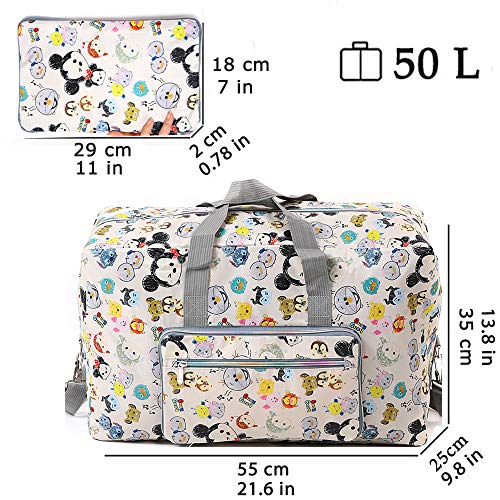 Sunjoy Tech Foldable Travel Duffle Bag for Women Girls Large Cute Pattern Weekender Overnight Carry on Bag Portable Travel Zipper Bag Handbag Sport