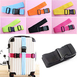 Heavy Duty Adjustable Travel Luggage Strap Suitcase Belts Buckle Bag Accessories - Black liyhh