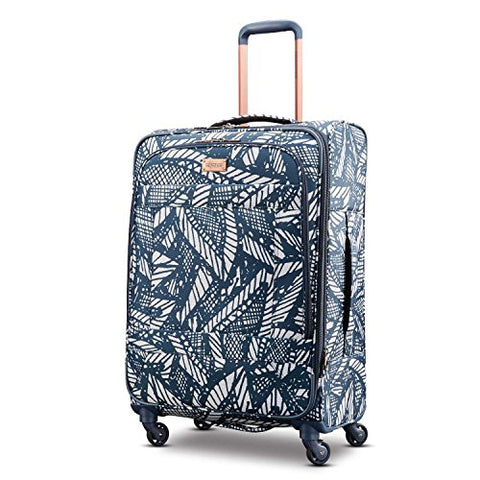 American Tourister Checked-Medium, Floral Indigo Sand