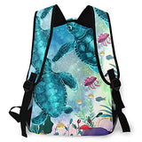 Multi leisure backpack,Sea Turtle Ocean Creature Landscape Underwate, travel sports School bag for adult youth College Students