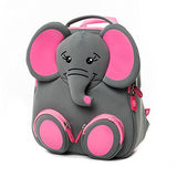 Cocomilo 12" Cute 3D Toddler Kids elephant Backpack for Boys Girls Leash Name Label (Grey/Pink)