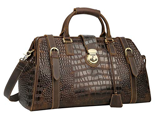 Luxury Crocodile Leather Travel Bag-Weekender Overnight Duffel
