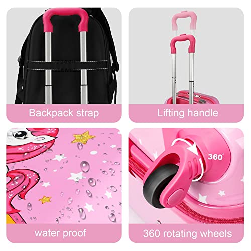 emissary Kids Luggage With Wheels For Girls, Unicorn Kids Luggage Set,  Childrens Luggage For Girls With Wheels, Kids Suitcases With Wheels For  Girls