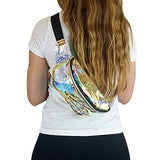 FACE1ST Clear Transparent Hologram Waist Bum Bag w/Adjustable Belt For Festival, Rave, Music