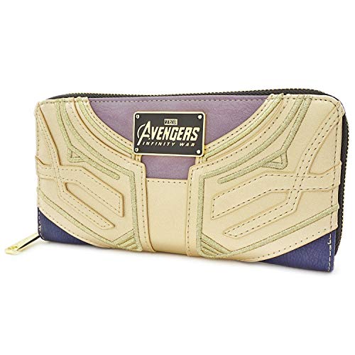 Loungefly Marvel Avengers Thanos Zip Around Wallet One Size Gold