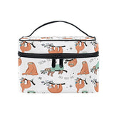 Makeup Bag Radio Sloth Travel Cosmetic Bags Organizer Train Case Toiletry Make Up Pouch