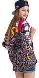 Jansport Superbreak Backpack - Grey Rabbit Lucy Leopard