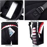 School Backpack College Bookbag for Laptop Back Bag Travel Rucksack Daypack for Boys Girls Men Women (Luminous Shark - Black)