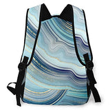 Multi leisure backpack,Stone Agate With Blue And Gold Veins, travel sports School bag for adult youth College Students