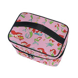 Makeup Bag Pink Cartoon Mermaid Travel Cosmetic Bags Organizer Train Case Toiletry Make Up Pouch