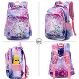 Kids School Backpack with Lunch Box for Girls Bookbag School Bag Preschool Kindergarten Toddler Backpack Tie Dye (Purple Starry Sky)