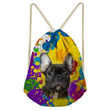 Bigcardesigns Drawstring Backpack Runner Sack Sport Bag French Bulldog Print