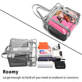 Heavy-duty Clear Bag Stadium Approved, NFL Clear Stadium Tote Crossbody Bag 12X12X6 with Side Pockets Shoulder Strap