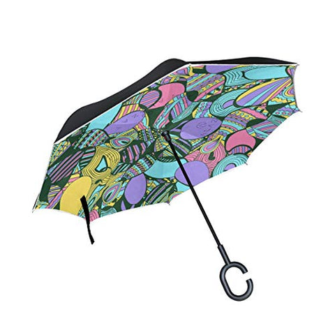 Reverse Umbrella Abstract Butterflies Inverted Umbrella Reversible for Golf Car Travel Rain Outdoor