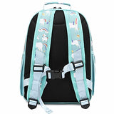 Choco Mocha Unicorn Backpack for Girls Elementary Backpack 15 inch Kindergarten Backpack for Girls Pegasus Bookbag 6-8 Primary Kids School Backpacks with Chest Strap Gift Blue