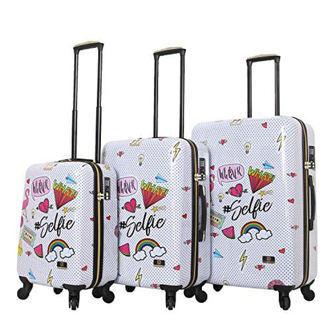 HALINA Nikki Chu Whatever 3 Piece Set Luggage, Multicolor