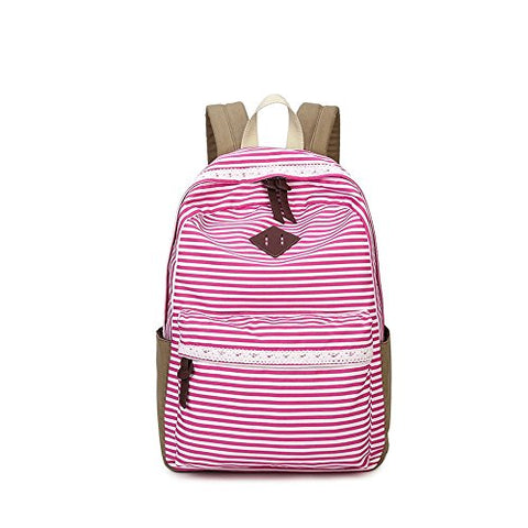 S Kaiko Canvas Backpack School Bakcpack For Women And Men School Bag Stripe Sweet Lace Daypack