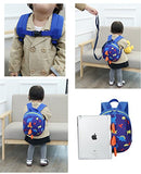 Toddler kids Dinosaur Backpack Book Bags with Safety Leash for Boys Girls (6 Dark blue)