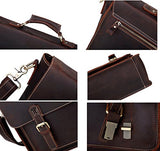 Berchirly Real Leather Lawyer Briefcase, Laptop Messenger Shoulder Bag Tote