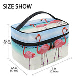 Makeup Bag Art Flamingos Travel Cosmetic Bags Organizer Train Case Toiletry Make Up Pouch