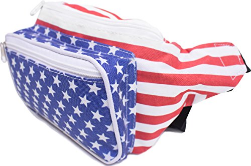 USA Fanny Pack - American Flag Packs, 4th of July, Stars and Stripes, Red  White, and Blue Waist Bag Belt Bags