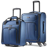 Samsonite Leverage LTE Wheeled Boarding Bag and 20-inch Spinner Upright Poseidon Blue