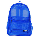 Heavy Duty Classic Gym Student Mesh See Through Netting Backpack | Padded Straps | Royal Blue